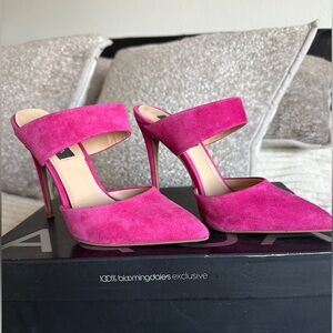 Hot Pink Suede Aqua Heels
